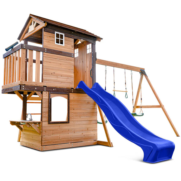 Darlington Play Centre Swing Set with Blue Slide - Lifespan Kids - OUT OF STOCK eta mid - late April (preorder available now)