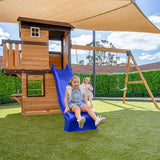 Darlington Play Centre Swing Set with Blue Slide - Lifespan Kids - OUT OF STOCK eta mid - late April (preorder available now)