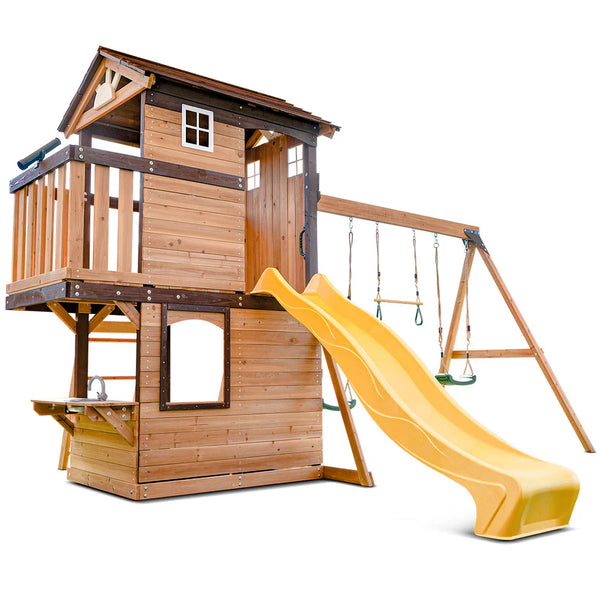 Darlington Play Centre Swing Set with Yellow Slide - Lifespan Kids - OUT OF STOCK eta mid-late April (preorder available now)