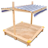 Joey Wooden Sandpit with Blue Shade Canopy - Lifespan Kids