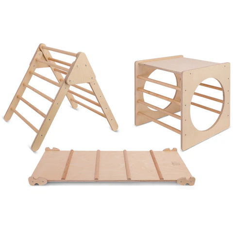 Lifespan Kids Climbing Frame Pikler Climbing Package (Slide, Cube & Triangle) - Lifespan Kids 9347166076458 LKIP-PIKSCT-SET Happy Active Kids Australia