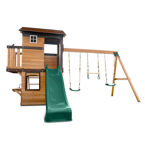 Lifespan Kids Play Centres Darlington Play Centre Swing Set with Green Slide - Lifespan Kids 9347166078384 LKPC-DARL-GRN Darlington Play Centre Swing Set with Green Slide - Lifespan Kids Happy Active Kids Australia