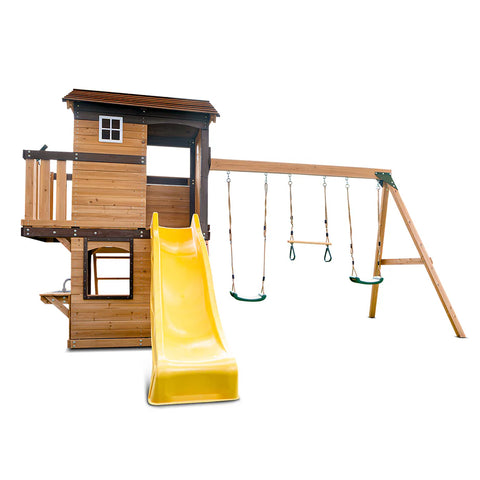 Lifespan Kids Play Centres Darlington Play Centre Swing Set with Yellow Slide - Lifespan Kids 9347166078513 LKPC-DARL-YEL Darlington Play Centre Swing Set with Yellow Slide - Lifespan Kids Happy Active Kids Australia