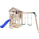 Lifespan Kids Play Houses Kingston Cubby House with Monkey Bars, Swings and Blue Slide - Lifespan Kids - OUT OF STOCK eta end Sept (preorder available now) 9347166078209 LKCH-KING-BLU Kingston Cubby House with Monkey Bars, Swings and Blue Slide  Happy Active Kids Australia