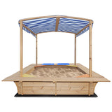 Lifespan Kids Sandpits Playfort 2 Wooden Sandpit with Blue Sun Canopy - Lifespan Kids 9347166072979 LKSP-PLAYF Buy online: Playfort 2 Wooden Sandpit with Blue Sun Canopy  Happy Active Kids Australia