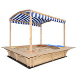 Lifespan Kids Sandpits Playfort 2 Wooden Sandpit with Blue Sun Canopy - Lifespan Kids 9347166072979 LKSP-PLAYF Buy online: Playfort 2 Wooden Sandpit with Blue Sun Canopy  Happy Active Kids Australia