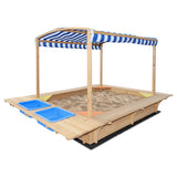 Lifespan Kids Sandpits Playfort 2 Wooden Sandpit with Blue Sun Canopy - Lifespan Kids 9347166072979 LKSP-PLAYF Buy online: Playfort 2 Wooden Sandpit with Blue Sun Canopy  Happy Active Kids Australia