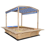 Lifespan Kids Sandpits Playfort 2 Wooden Sandpit with Blue Sun Canopy - Lifespan Kids 9347166072979 LKSP-PLAYF Buy online: Playfort 2 Wooden Sandpit with Blue Sun Canopy  Happy Active Kids Australia