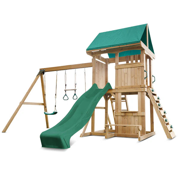 Lifespan Kids Swing Sets & Playsets Carindale Play Centre with Green Slide - Lifespan Kids 9347166078421 LKPC-CARIND-GRN Buy online : Carindale Play Centre with Green Slide - Lifespan Kids Happy Active Kids Australia