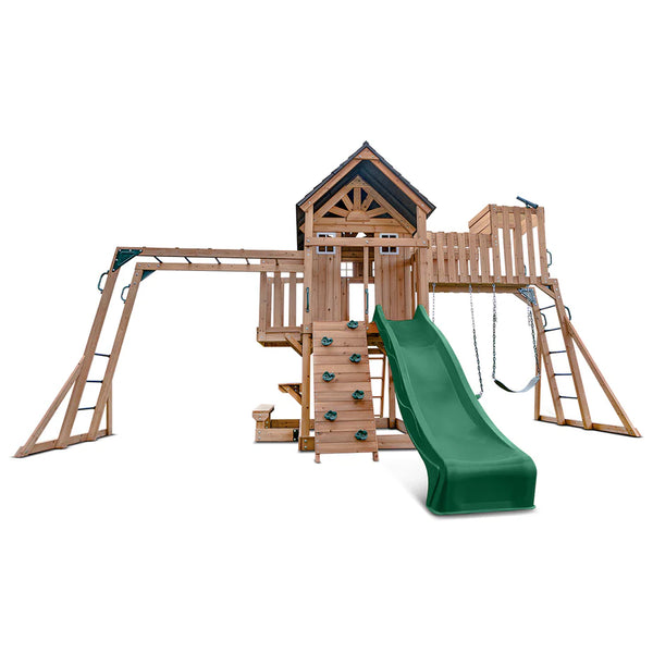 Lifespan Kids Swing Sets & Playsets Kensington Play Centre Set with Green Slide - Lifespan Kids 9347166078377 LKPC-KENS-GRN Buy online: Kensington Centre Set with Green Slide - Lifespan Kids Happy Active Kids Australia