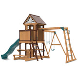 Lifespan Kids Swing Sets & Playsets Meer Brook Play Centre with Green Slide - Lifespan Kids 9347166078360 LKPC-MEERB-GRN Buy online: Meer Brook Play Centre with Green Slide - Lifespan Kids Happy Active Kids Australia