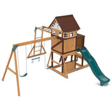 Lifespan Kids Swing Sets & Playsets Meer Brook Play Centre with Green Slide - Lifespan Kids 9347166078360 LKPC-MEERB-GRN Buy online: Meer Brook Play Centre with Green Slide - Lifespan Kids Happy Active Kids Australia