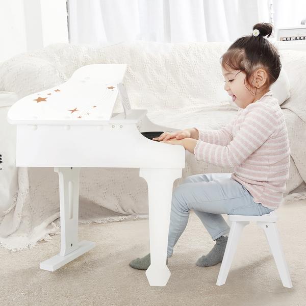 Hape Eco-Sustainable Wooden Baby Grand Piano - DELUXE White – Bubble Belly  moms, babies